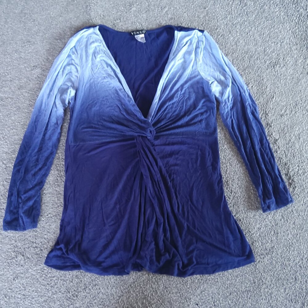 VENUS OMBRE TWO TONE DIP DYE BLUE TOP